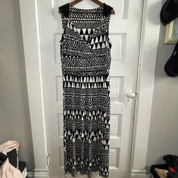 Vince Camuto Black & White Plus Size Geometric Dress Size 2X - Picture 1 of 11